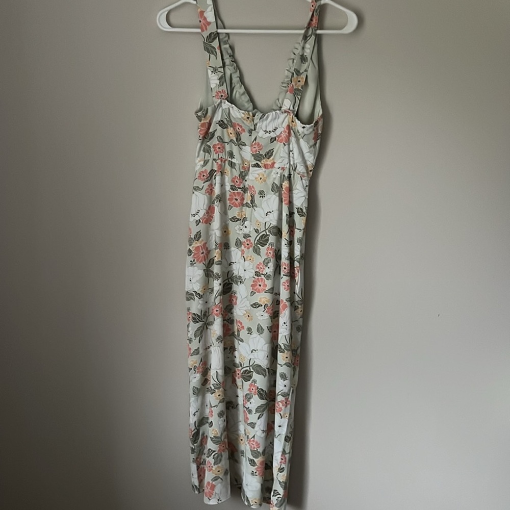 Abercrombie & Fitch Green Floral Midi Dress, XSP - Picture 2 of 4